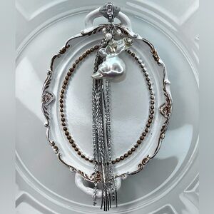 🥰 Handmade Freshwater Edison Baroque Pearl Tassel Crystal Detachable Pendant